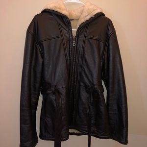 Dark Brown Leather Coat